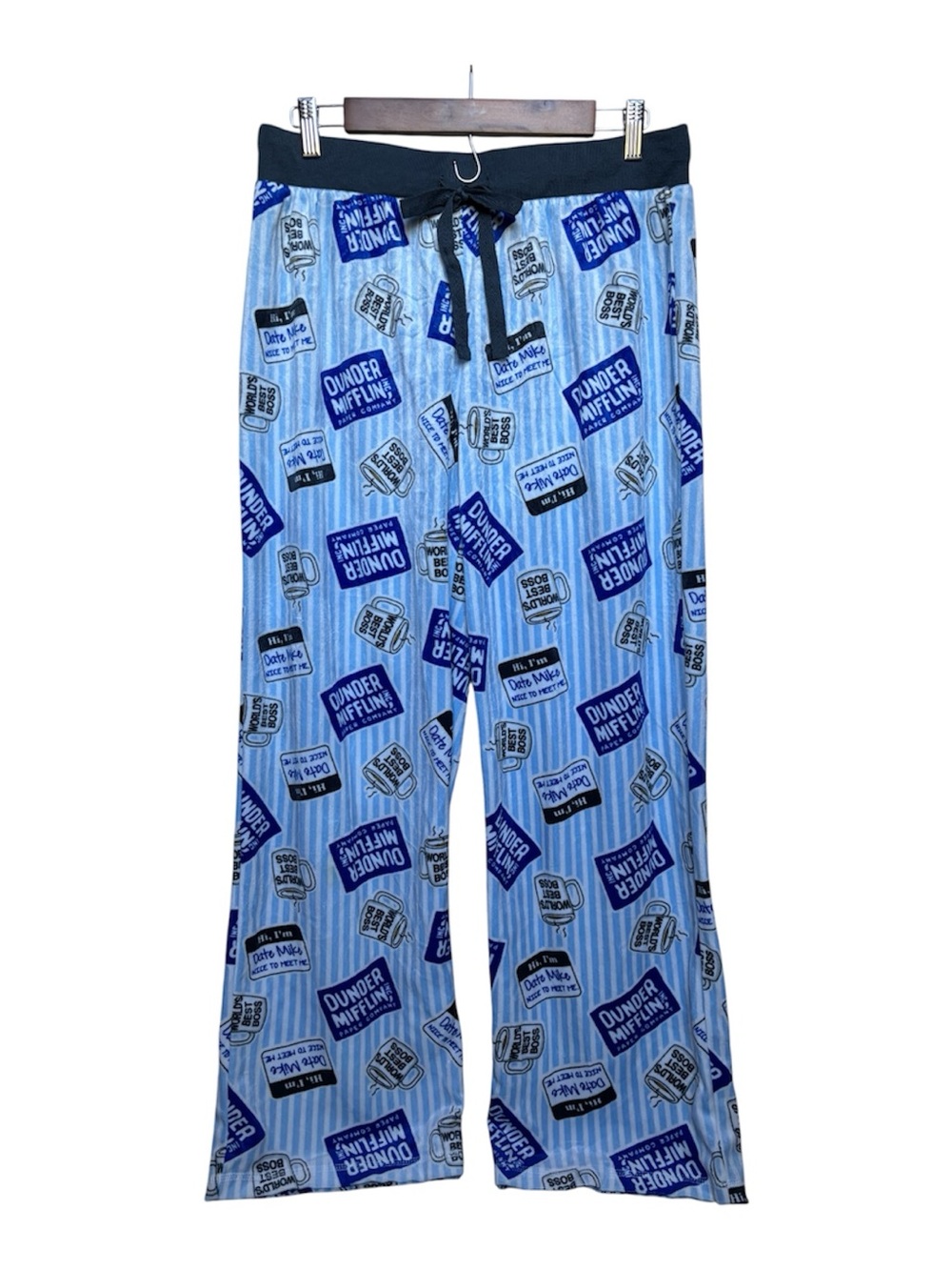 The Office "Dunder Mifflin" Gray and Blue Lounge Pants size L